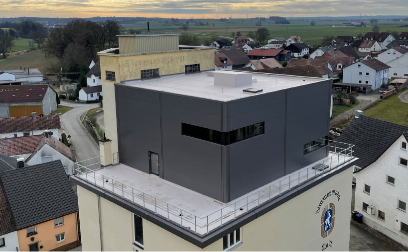 der sogenannte Malzturm auf dem Zimmermann-Gelände