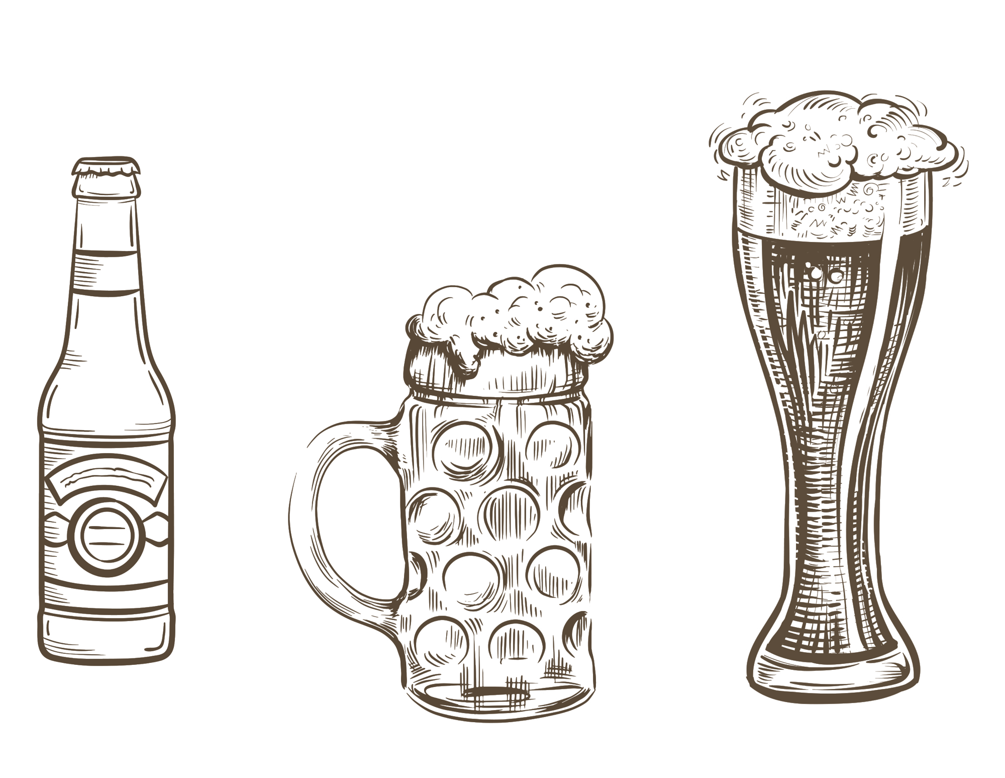 verschiedene Biergefäße